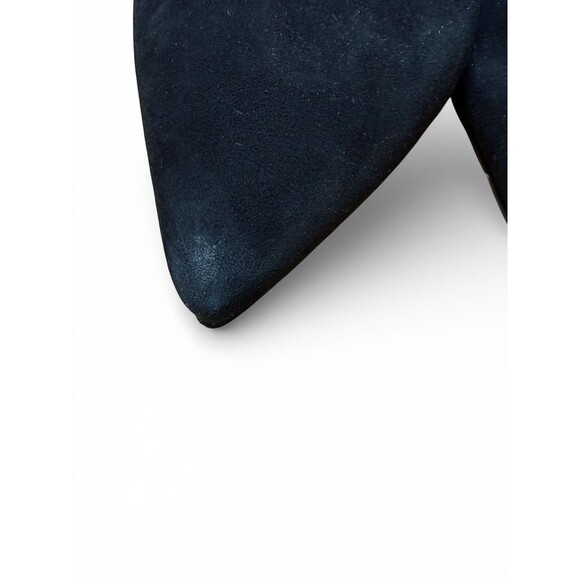 Nine West Suede Novalie9xo Low Pumps Size 9M Black Pointed Toe Low Heel - Picture 7 of 8